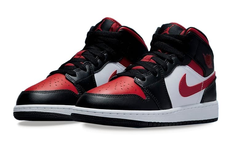 Кроссовки для баскетбола Jordan Air Jordan 1 Mid Alternate Bred Toe GS - изображение 5