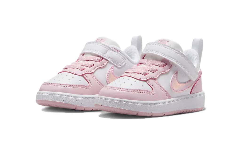 Кроссовки Nike Court Borough Low противоскользящая амортизация низкий топ обувь для малышей белый розовый для младенцев и малышей - изображение 3