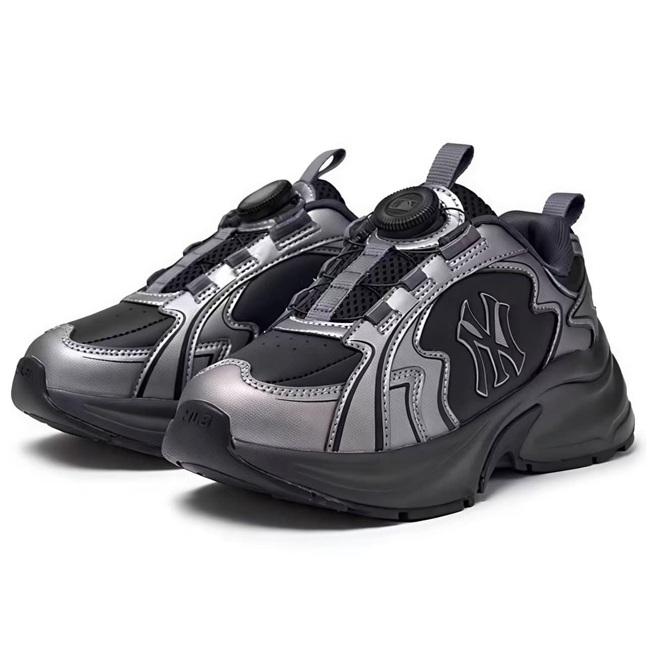 Кроссовки MLB Curve Runner Аbrasion Resistant Детские повседневные кроссовки Черные Детские - изображение 2