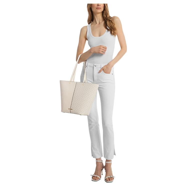 Мини-сумка MICHAEL KORS Flora Искусственная кожа Сумка через плечо Большая Женская Кремово-белая - изображение 4