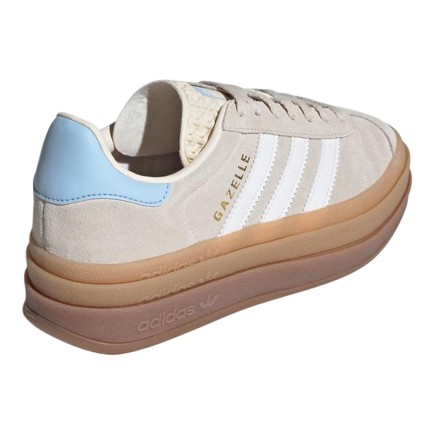 Кроссовки Adidas Originals GAZELLE BOLD Устойчивый к истиранию Низкий верх Детская обувь для скейтбординга Бежевый Детский - изображение 4