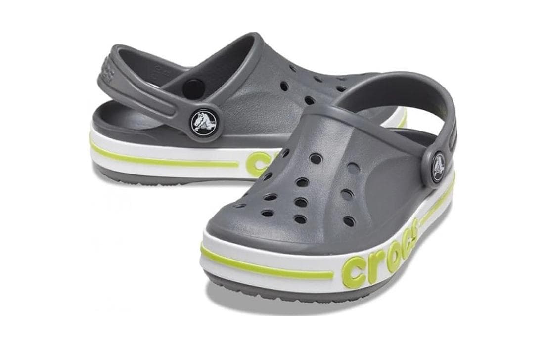 Сандалии Crocs Bayaband Clog противоскользящие и дышащие детские сандалии серого цвета для малышей - изображение 3