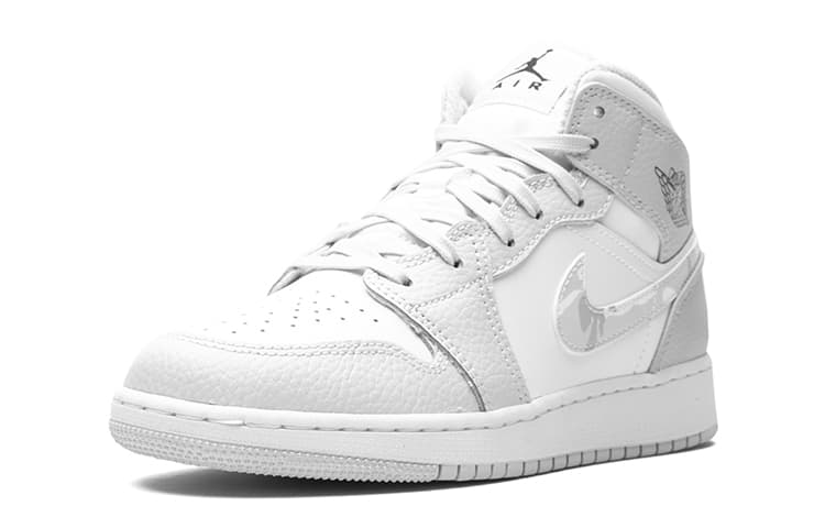 Кроссовки для баскетбола Jordan Air Jordan 1 Mid "Grey Camo" Dior GS - изображение 5