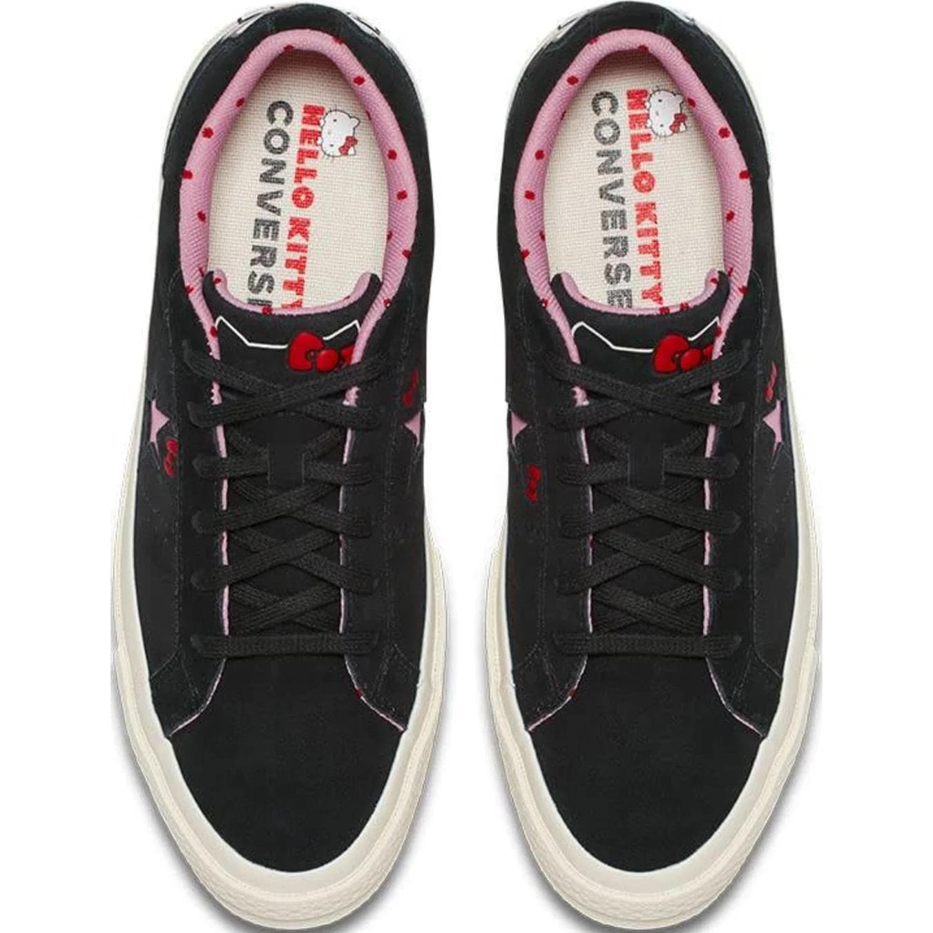 Кроссовки Hello Kitty x Converse One Star Устойчивый к истиранию Низкий верх Детские Скейтбординги Черный Детский - изображение 4