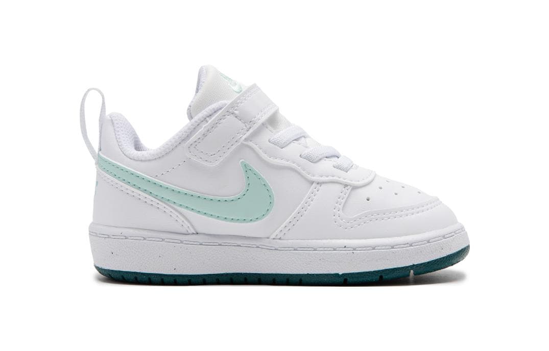 Кроссовки Nike Court Borough Low Recraft Btv Синтетическая кожа Устойчивая к истиранию Низкий верх Обувь для малышей Белый Синий - изображение 2