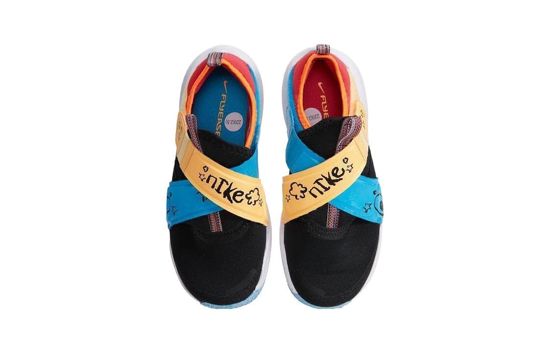 Кроссовки Nike Flex Advance Бразилия Устойчивые к истиранию Низкие Детские Беговые Кроссовки Черный Синий Желтый - изображение 3
