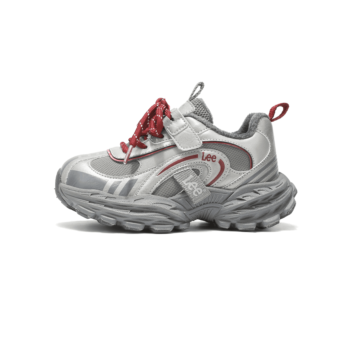 lee С флисовой подкладкой Подкладка Удобный Амортизация Легкий Модный Уличный Low Top Athletic Обувь Серый Детский - изображение 1