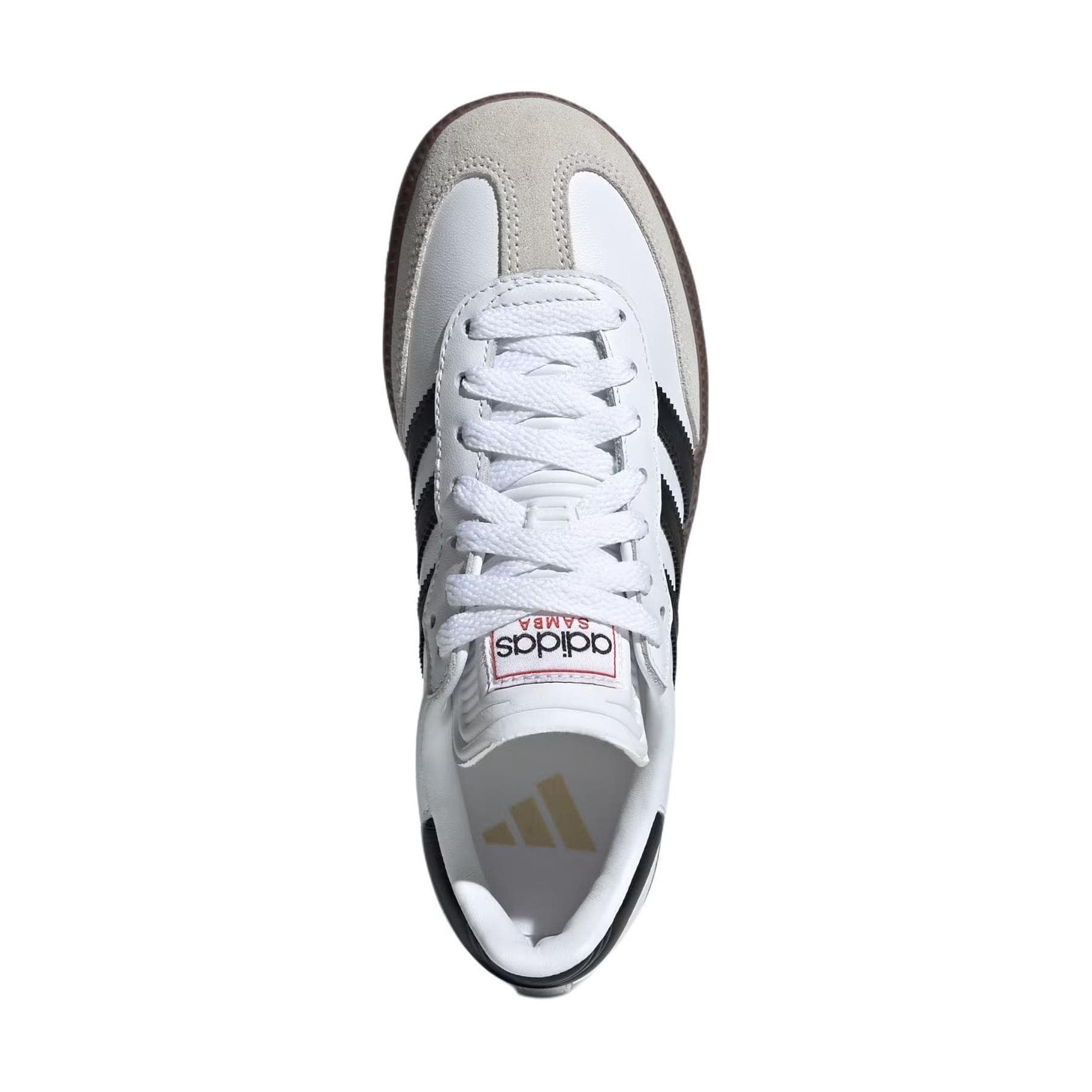 Кроссовки Adidas Samba Устойчивый к истиранию Дышащий Низкий Верх Детские Скейтбординг Белый Черный Детский - изображение 5