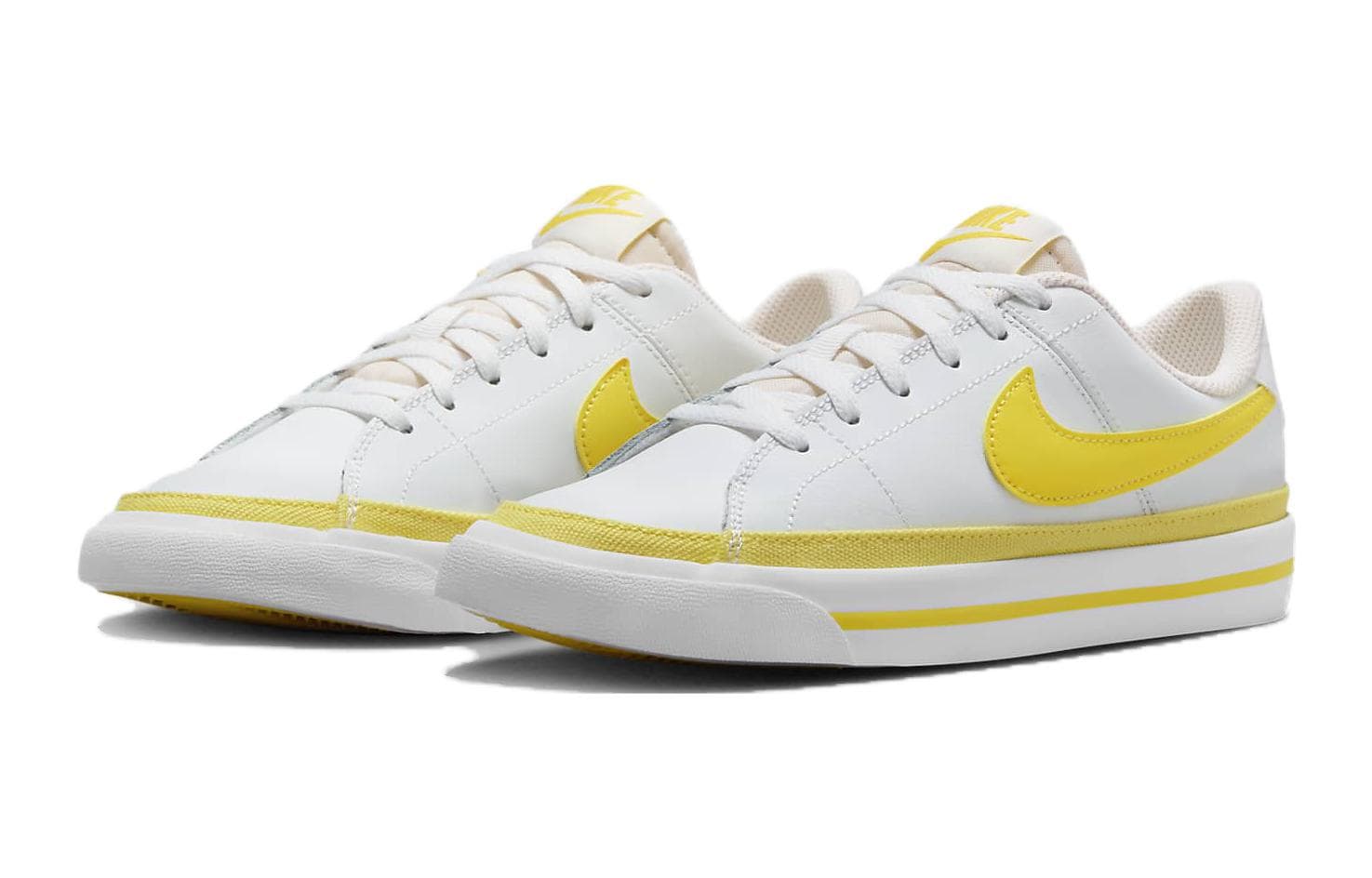 Кроссовки Nike Court Legacy противоскользящая амортизация устойчивая к износу низкий верх скейтборд обувь белый желтый - изображение 3