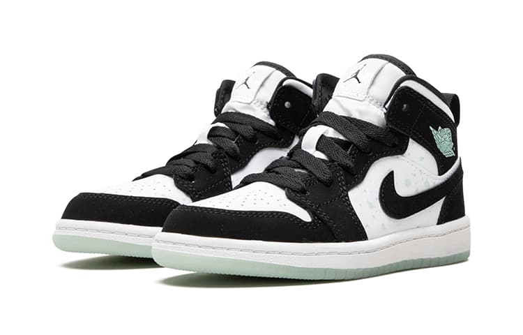 Кроссовки для баскетбола BP Air Jordan 1 Mid White Black Teal Tint - изображение 4