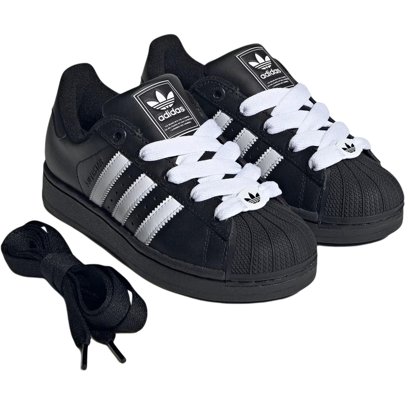 Кроссовки Adidas Originals Superstar кожаные низкие детские повседневные кроссовки черно-белые - изображение 6