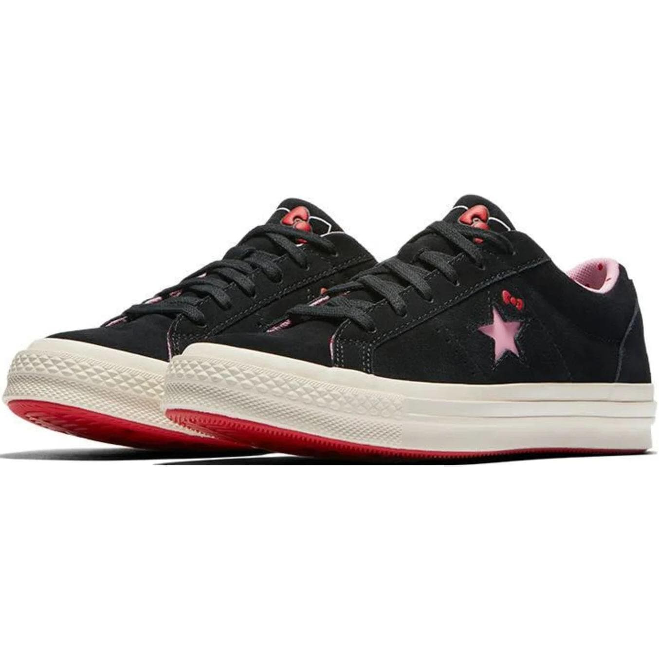Кроссовки Hello Kitty x Converse One Star Устойчивый к истиранию Низкий верх Детские Скейтбординги Черный Детский - изображение 3