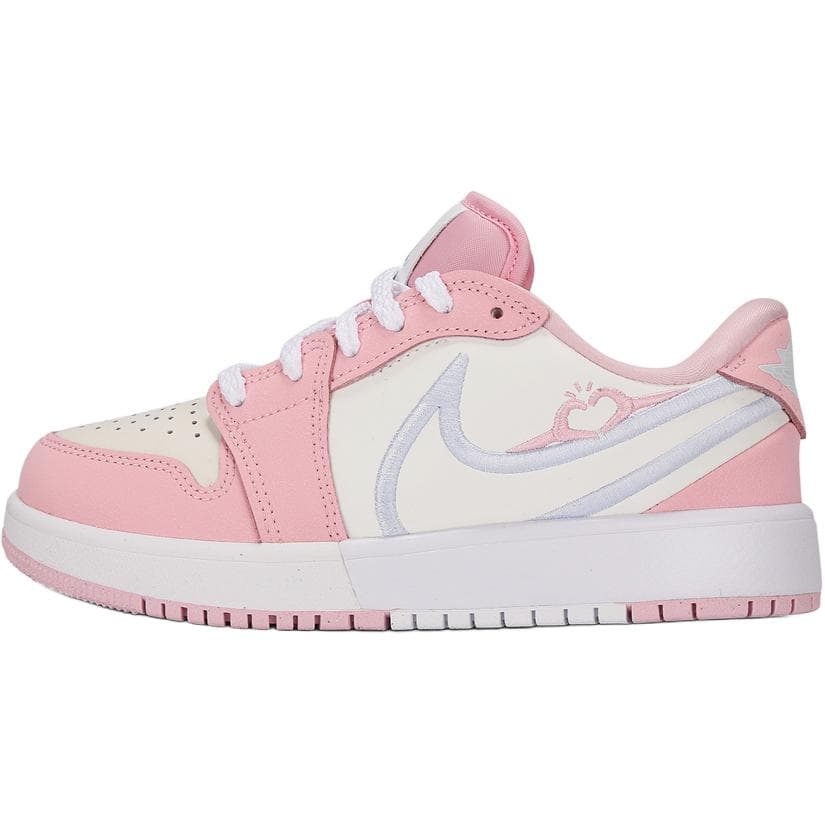 Кроссовки для баскетбола Jordan Air Jordan 1 Противоскользящие Низкие Детские Баскетбольные Кроссовки Розовые Белые Малыш - изображение 1