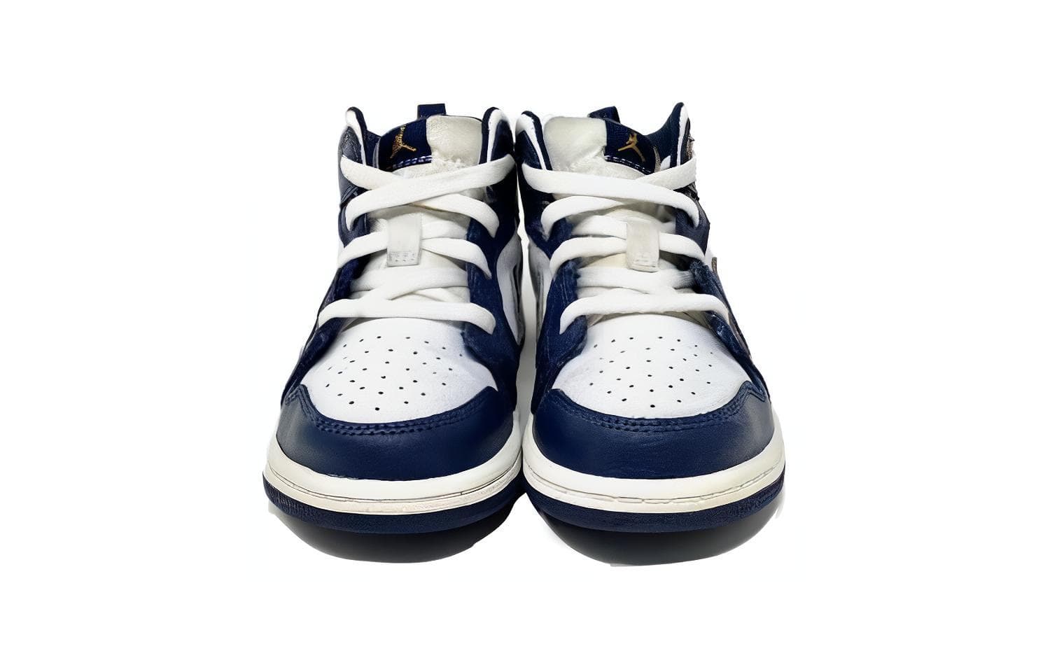 Кроссовки Jordan Air Jordan 1 Mid "White Metallic Gold Obsidian" TD - изображение 3