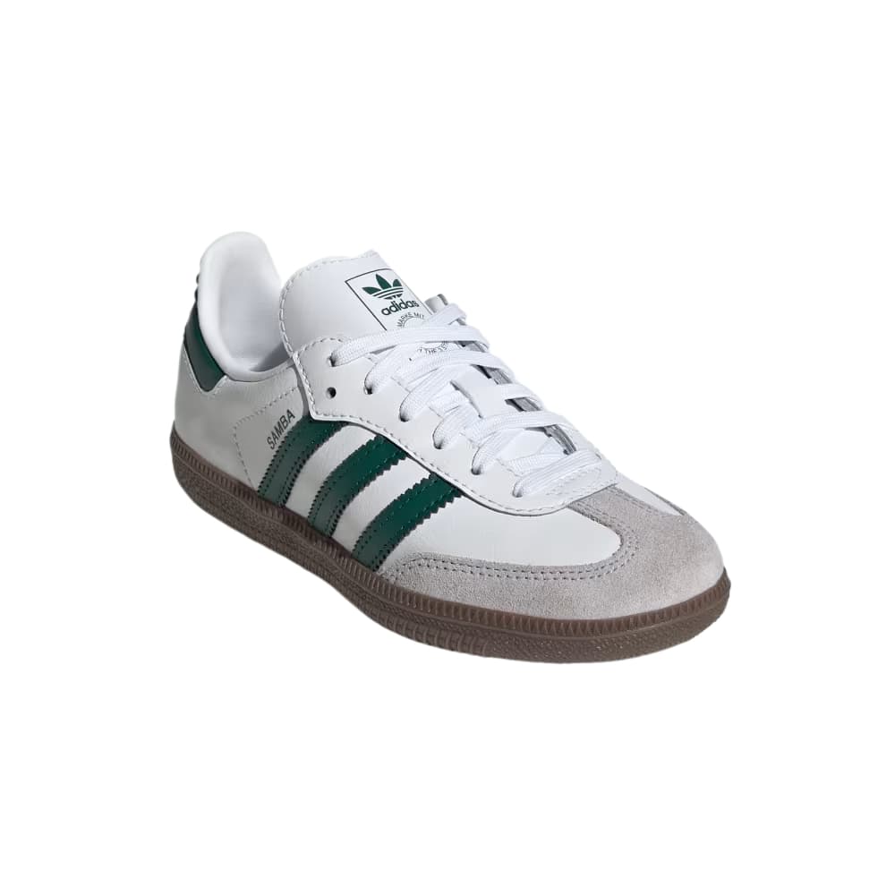 Кроссовки Adidas Originals Samba OG Кожа Детские Кроссовки для Тренировок Серый Белый Цвет - изображение 4