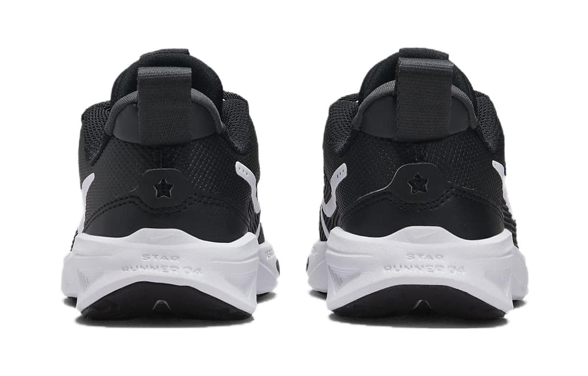 Кроссовки Nike Star Runner 4 Противоскользящие Устойчивые к истиранию Низкие Детские Беговые Кроссовки Черный Белый Детский - изображение 5