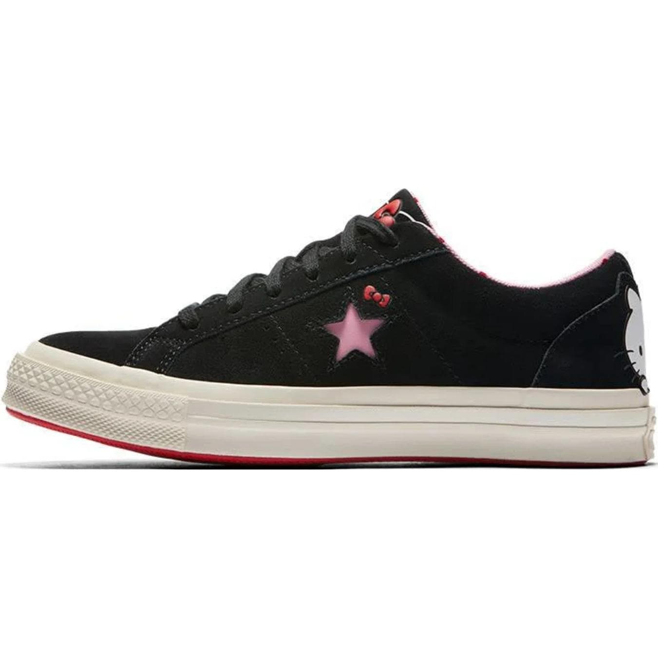 Кроссовки Hello Kitty x Converse One Star Устойчивый к истиранию Низкий верх Детские Скейтбординги Черный Детский - изображение 1