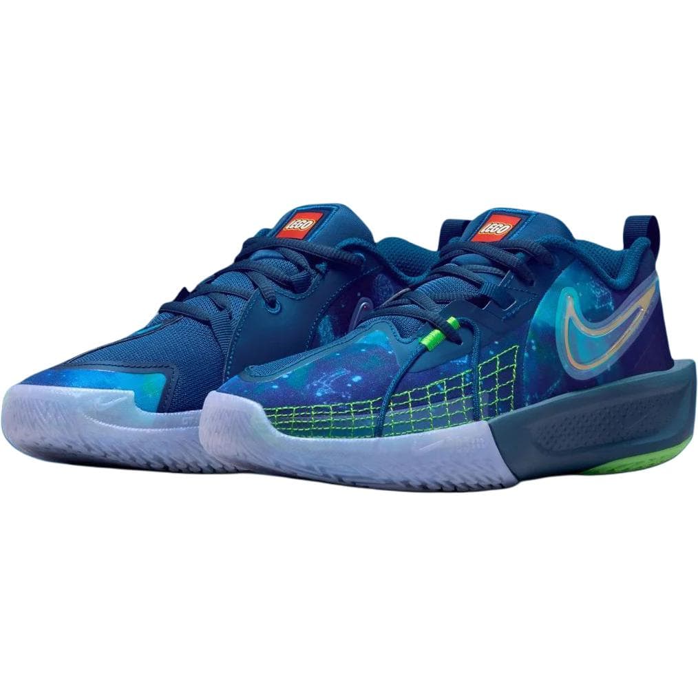 Кроссовки для баскетбола Nike X LEGO G.T. Cut 3 Low Топ Детские Баскетбольные Кроссовки Brave Синий Chrome Покрытый Зеленый Детский - изображение 3