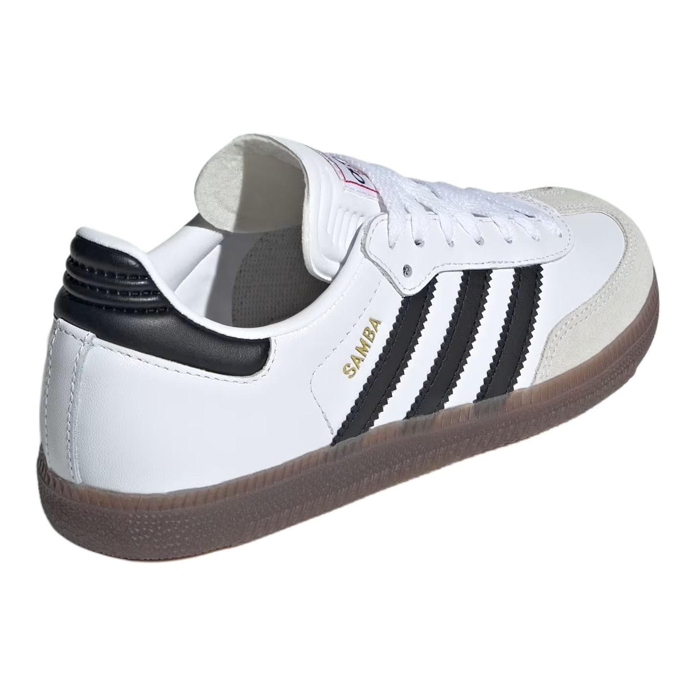 Кроссовки Adidas Samba Устойчивый к истиранию Дышащий Низкий Верх Детские Скейтбординг Белый Черный Детский - изображение 4