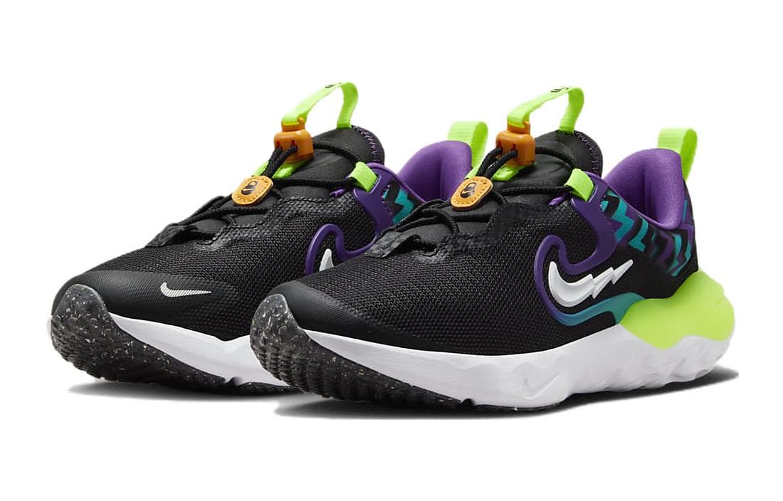 Кроссовки Nike Run Flow SE Амортизация Дышащий Низкий Топ Беговые кроссовки Черный Зеленый Унисекс - изображение 3