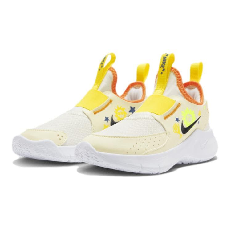 Кроссовки Nike Flex Runner 3 Противоскользящие Устойчивые к истиранию Низкие Детские Беговые Кроссовки Светло-Желтые Детские - изображение 3
