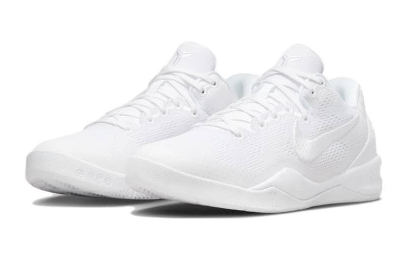 Кроссовки для баскетбола Nike Kobe 8 Protro 'Halo' Kobe 8 ZK8 Кожа Низкие Баскетбольные Кроссовки Чисто Белые Унисекс - изображение 3