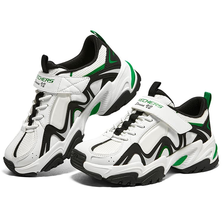 Кроссовки Skechers D'LITES 2,0 Низкие детские повседневные кроссовки Белый Зеленый - изображение 3