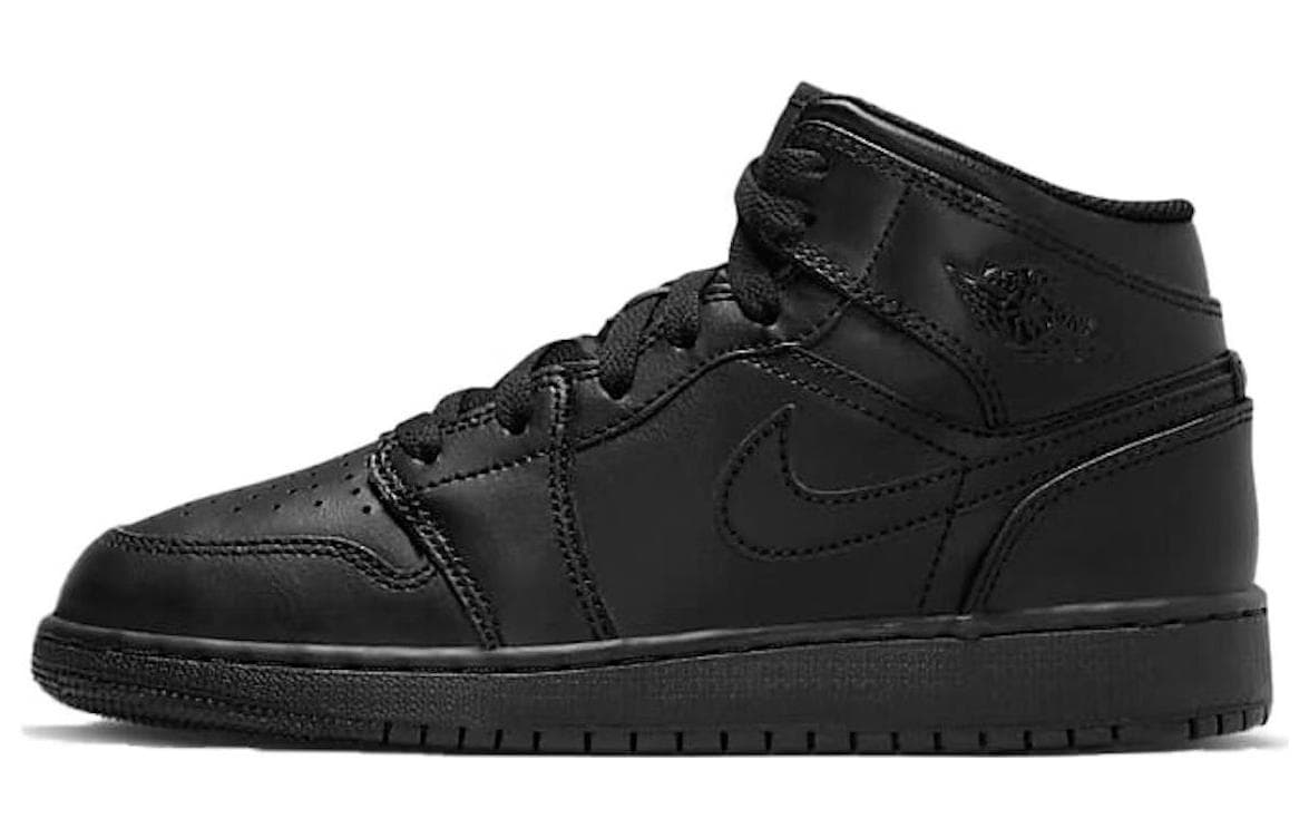 Кроссовки для баскетбола Jordan Air Jordan 1 MID Кожа Амортизация Устойчивость к истиранию MID Топ Баскетбольные кроссовки Черный Унисекс - изображение 1