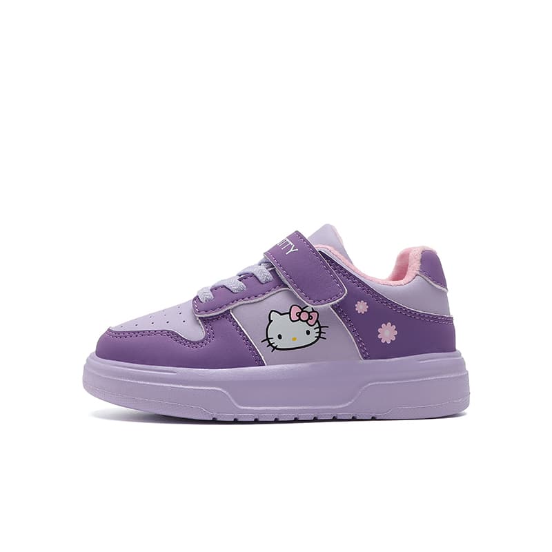 Кроссовки Sanrio Хелло Китти Универсальные милые мультяшные модные удобные белые кроссовки для детей и подростков Осень и зима С утеплителем Утолщенные износостойкие с отскоком легкие амортизирующие термозащитные баланс Лоу-топы Повседневная обувь для скейтборда - изображение 4