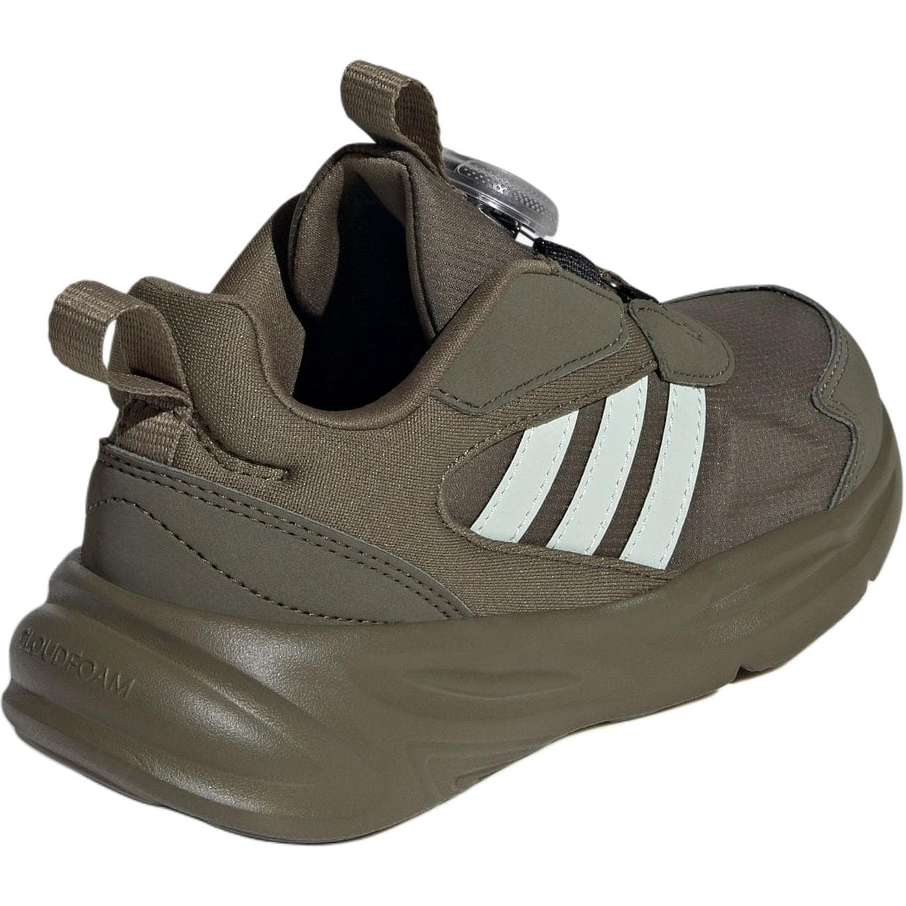 Кроссовки Adidas Ozelle Ткань Устойчивая к Износу Низкие Кеды Детские Лайфстайл Обувь Оливково-Зеленый Детский - изображение 3