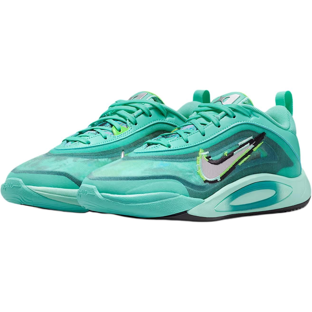 Кроссовки для баскетбола Nike A'One Low Баскетбольные кроссовки Топ Зеленый Серебристый Унисекс - изображение 3