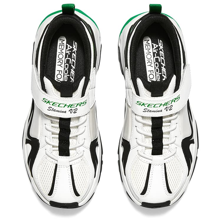 Кроссовки Skechers D'LITES 2,0 Низкие детские повседневные кроссовки Белый Зеленый - изображение 4