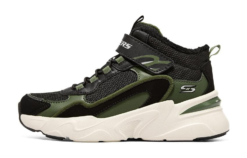 Кроссовки Skechers Bamina Anti KICK Low Топ Детская Обувь для Повседневной Жизни Черный Зеленый Белый Подростки - изображение 1