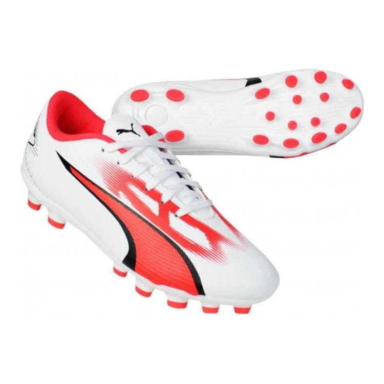 Бутсы PUMA Ultra Play Low Детская футбольная обувь низкий топ белый и желтый для детей - изображение 3
