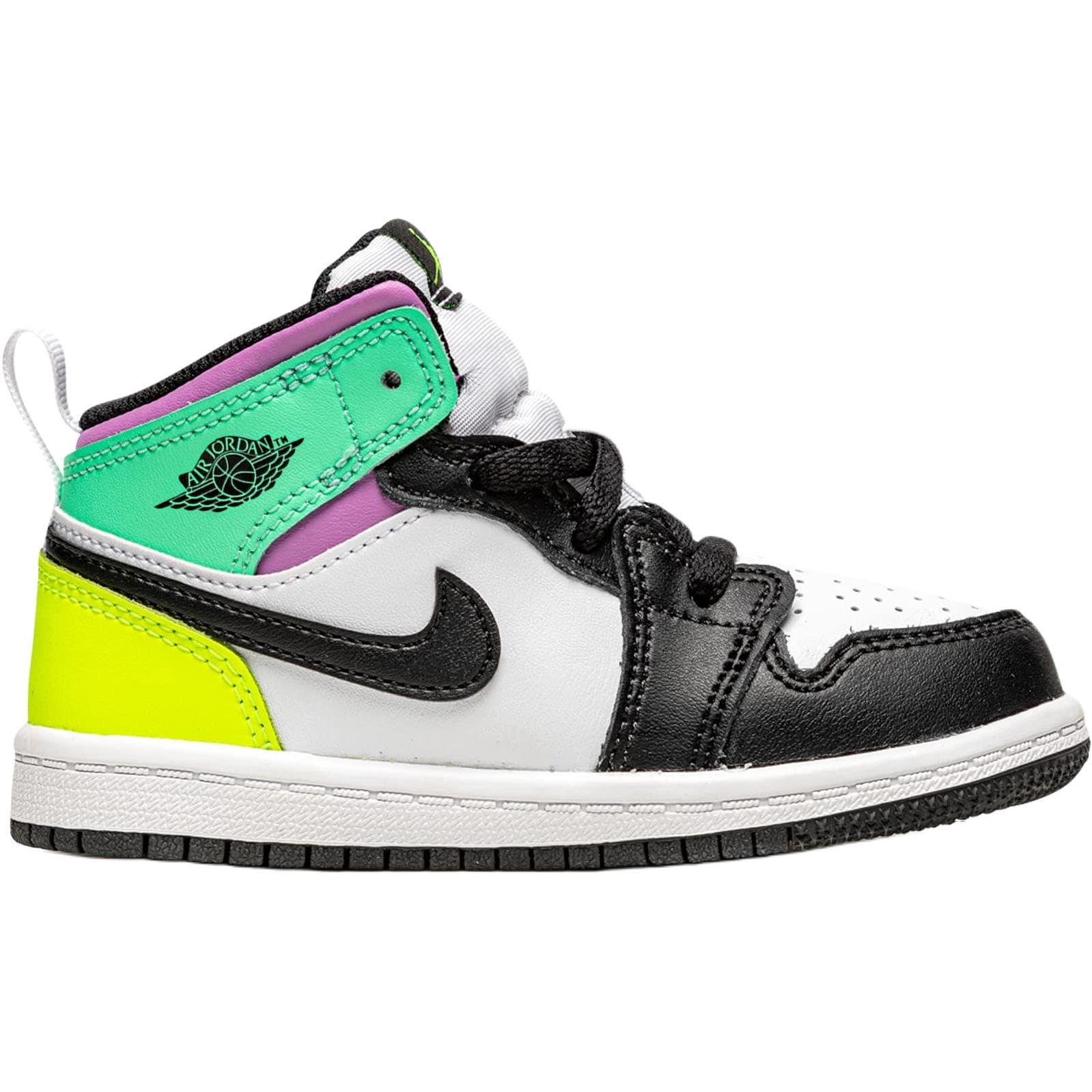 Кроссовки Jordan Air Jordan 1 MID Противоскользящая Обувь для младенцев и малышей Белый черный Infant and Toddler - изображение 2