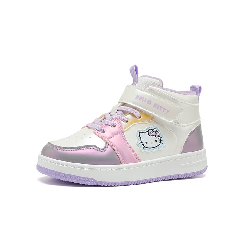 Кроссовки Sanrio x Хелло Китти Утолщенная флисовая подкладка Повседневные белые кроссовки Стильные и простые Мультяшные и милые Индивидуальные Для школьников Термозащитные Осень и зима Износостойкие Легкие Амортизация Увеличение роста Баланс Хай-топы Детские - изображение 2