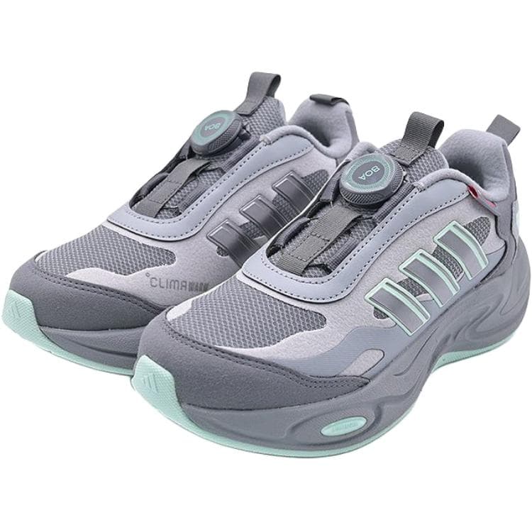 Кроссовки Adidas CLIMAWARM Low Топ Детская Беговая Обувь Серый Зеленый - изображение 4