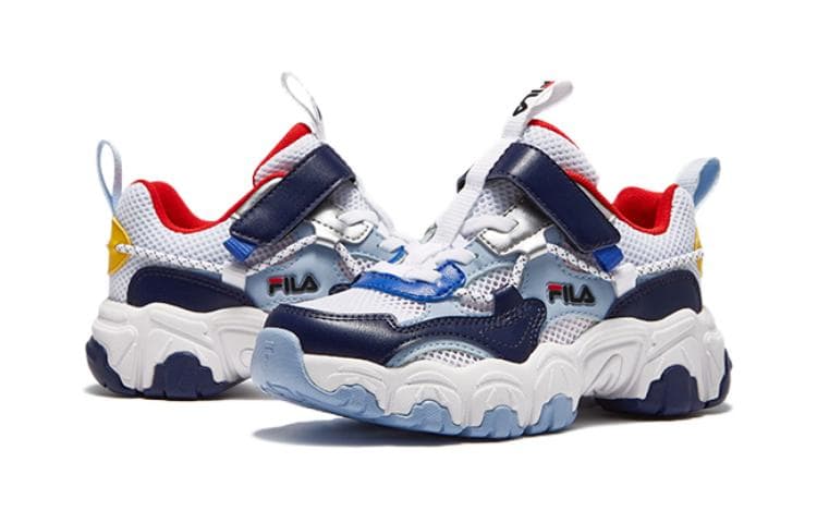 Кроссовки FILA KIDS Юбка Резистентная и Дышащая Низкий Топ Детская Беговая Обувь Синие Белые Для Детей Возрастом 3-7 Лет - изображение 2