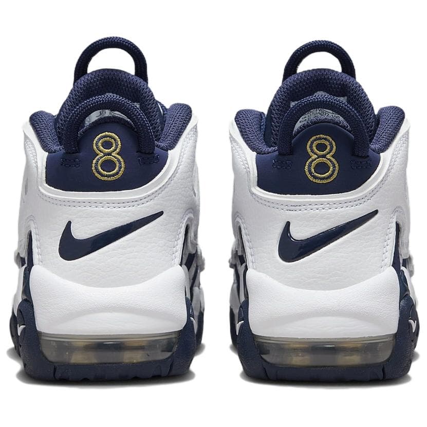 Кроссовки для баскетбола Nike Air More Uptempo Кожа Противоскользящие Детские Баскетбольные Кроссовки Белый Синий Малыш - изображение 3