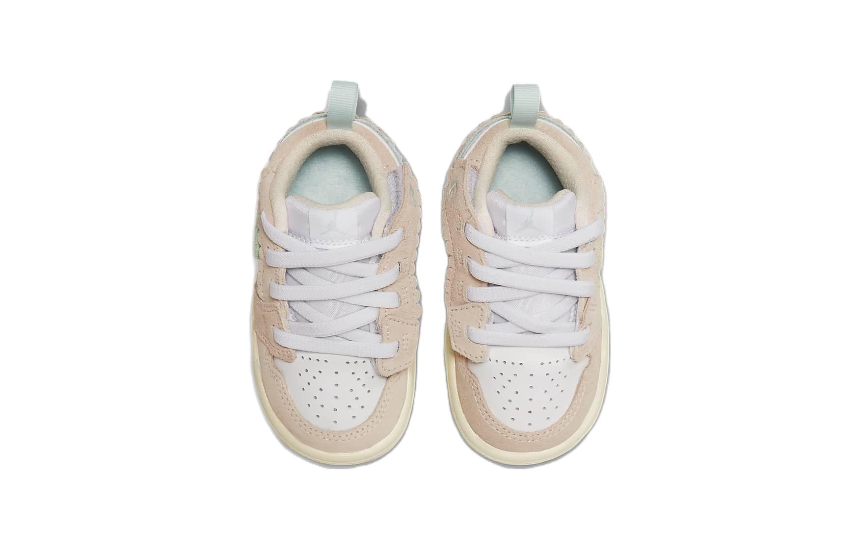 Кроссовки Jordan 1 Low Alt SE Амортизация Устойчивость к износу Дышащий Низкий Верх Обувь для малышей Розовый Синий Белый - изображение 3
