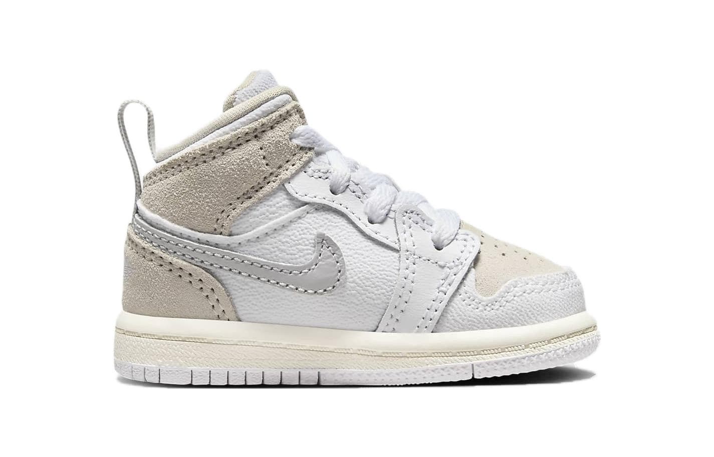 Кроссовки Jordan Air Jordan 1 Противоскользящая Амортизация MID Обувь для младенцев и малышей Серый Белый Infant and Toddler - изображение 2