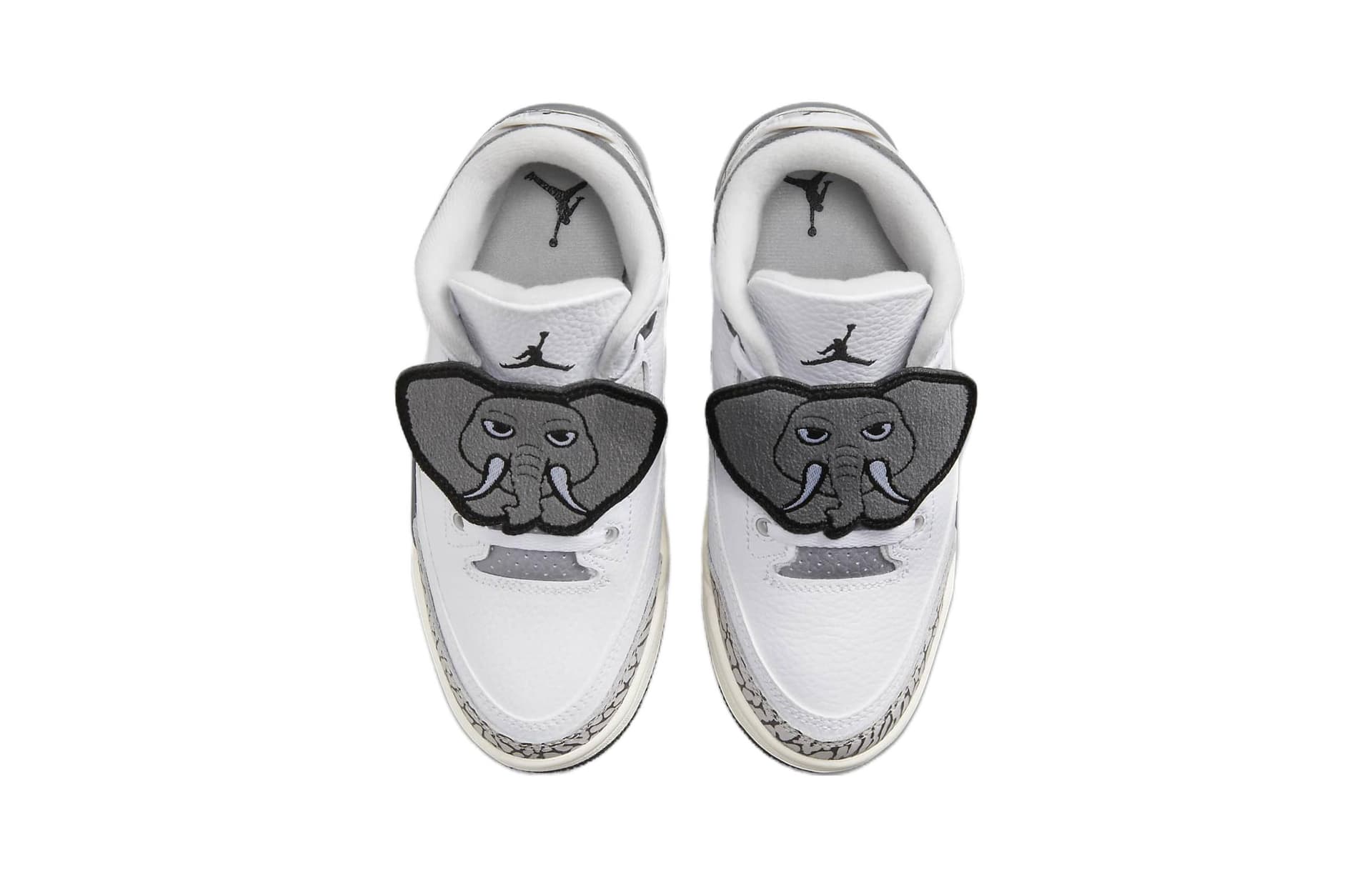 Кроссовки для баскетбола Jordan Air Jordan 3 Retro BP Противоскользящие Амортизация MID Детские Баскетбольные Кроссовки Белый Серый Малыш - изображение 4