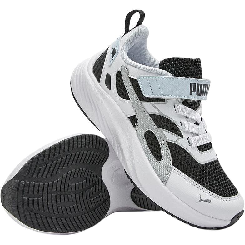 Кроссовки PUMA Pounce Lite Ткань Амортизация и Легкость Устойчивость к Износу Низкий Верх Беговые Кроссовки Белый Черный Детский - изображение 5