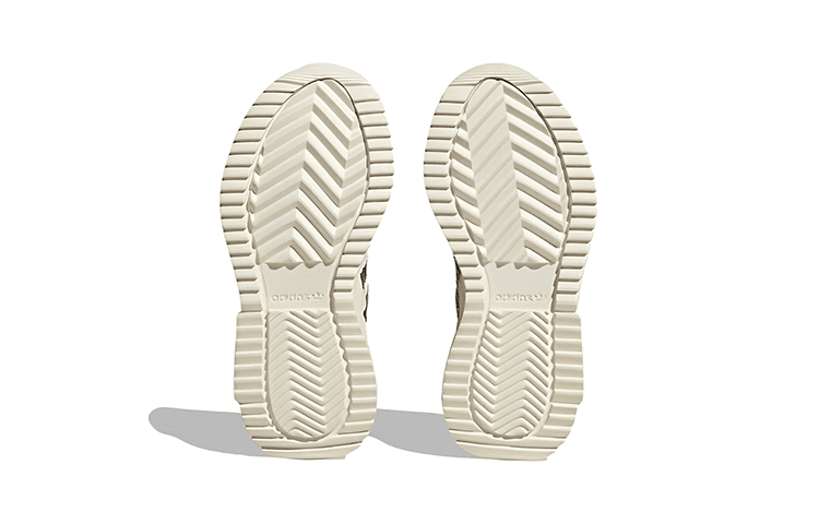 Кроссовки Adidas Originals Retropy F2 противоскользящие низкие детские повседневные туфли бежево-белого и зеленого цвета - изображение 6