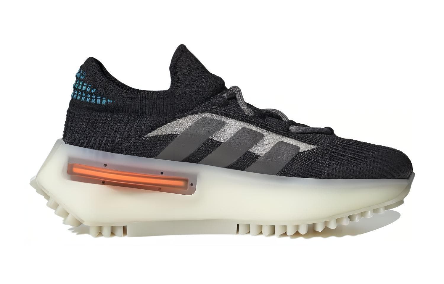 Кроссовки Adidas Originals NMD S1 Амортизация Износостойкие Низкие Кеды Детские Лайфстайл Черно-Белые - изображение 2