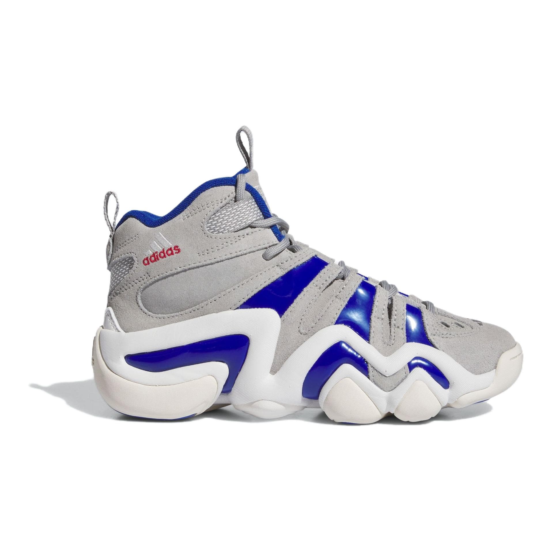 Кроссовки для баскетбола Adidas Crazy 8 Удобный MID Топ Детская Баскетбольная Обувь Серый Синий Малыш - изображение 3