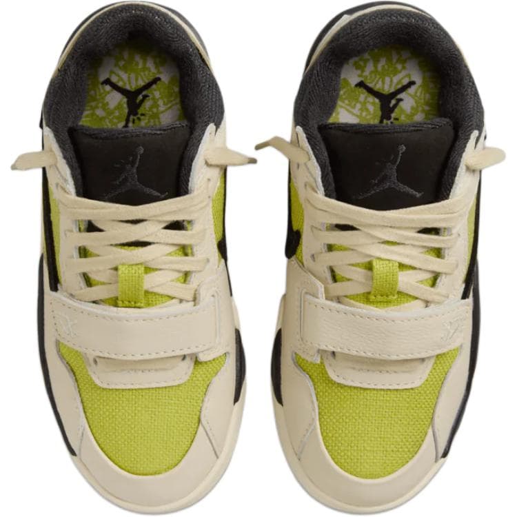 Кроссовки для баскетбола Jordan X Travis Scott Jumpman Jack TR противоскользящие MID детские баскетбольные кроссовки Бежевый Черный Желтый - изображение 4