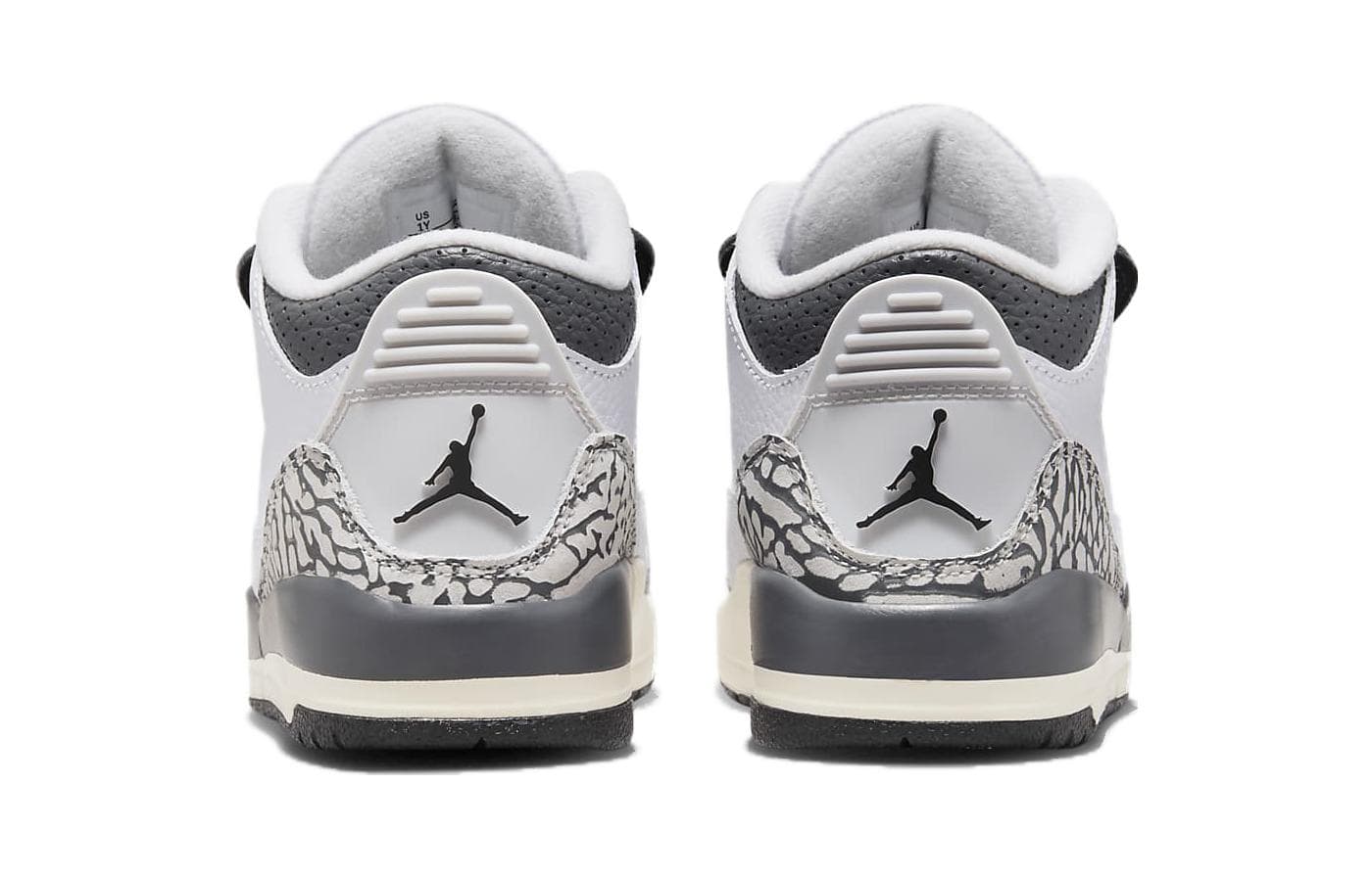 Кроссовки для баскетбола Jordan Air Jordan 3 Retro BP Противоскользящие Амортизация MID Детские Баскетбольные Кроссовки Белый Серый Малыш - изображение 5