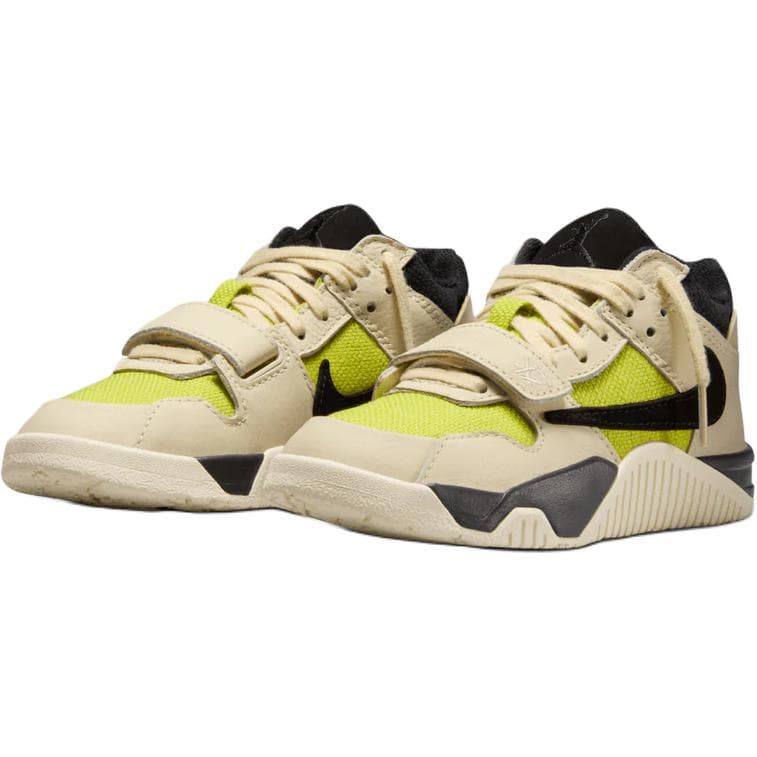 Кроссовки для баскетбола Jordan X Travis Scott Jumpman Jack TR противоскользящие MID детские баскетбольные кроссовки Бежевый Черный Желтый - изображение 3