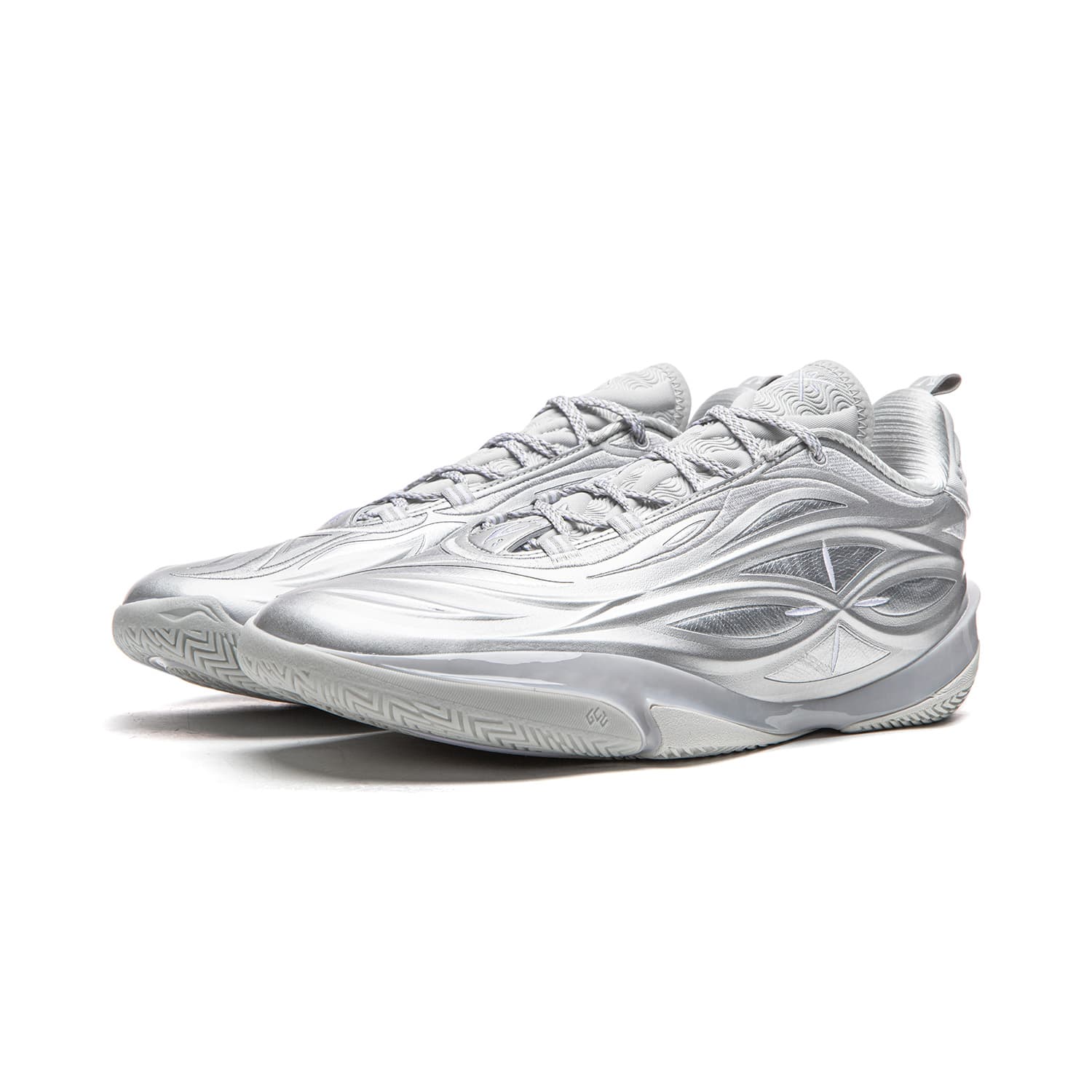 Кроссовки для баскетбола Li-Ning Wade 808 5 Ultra v2 Silver, технология Ultra Bounce, легкий, гибкий, стабильный, поддержка, покрытие, антискручивание, амортизация, противоскользящий, износостойкий, дышащий, отскок, сцепление, лоу-топы, баскетбольные кроссовки, мужской - изображение 5